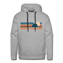 Premium North Carolina Hoodie - Retro Mountain Premium Men's North Carolina Sweatshirt / Hoodie - heather grey
