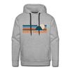 Premium North Carolina Hoodie - Retro Mountain Premium Men's North Carolina Sweatshirt / Hoodie - heather grey