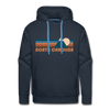 Premium North Carolina Hoodie - Retro Mountain Premium Men's North Carolina Sweatshirt / Hoodie - navy