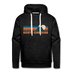 Premium North Carolina Hoodie - Retro Mountain Premium Men's North Carolina Sweatshirt / Hoodie - charcoal grey