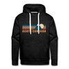 Premium North Carolina Hoodie - Retro Mountain Premium Men's North Carolina Sweatshirt / Hoodie - charcoal grey