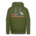Premium North Carolina Hoodie - Retro Mountain Premium Men's North Carolina Sweatshirt / Hoodie - olive green