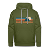 Premium North Carolina Hoodie - Retro Mountain Premium Men's North Carolina Sweatshirt / Hoodie - olive green