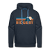 Premium Ridgway, Colorado Hoodie - Retro Mountain Premium Men's Ridgway Sweatshirt / Hoodie - navy