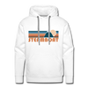 Premium Steamboat, Colorado Hoodie - Retro Mountain Premium Men's Steamboat Sweatshirt / Hoodie - white