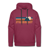 Premium Steamboat, Colorado Hoodie - Retro Mountain Premium Men's Steamboat Sweatshirt / Hoodie - burgundy