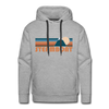 Premium Steamboat, Colorado Hoodie - Retro Mountain Premium Men's Steamboat Sweatshirt / Hoodie - heather grey