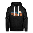 Premium Steamboat, Colorado Hoodie - Retro Mountain Premium Men's Steamboat Sweatshirt / Hoodie - charcoal grey
