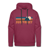 Premium Sun Valley, Idaho Hoodie - Retro Mountain Premium Men's Sun Valley Sweatshirt / Hoodie - burgundy