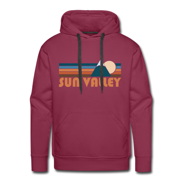 Premium Sun Valley, Idaho Hoodie - Retro Mountain Premium Men's Sun Valley Sweatshirt / Hoodie - burgundy