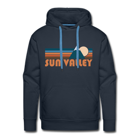 Premium Sun Valley, Idaho Hoodie - Retro Mountain Premium Men's Sun Valley Sweatshirt / Hoodie - navy