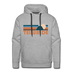 Premium Telluride, Colorado Hoodie - Retro Mountain Premium Men's Telluride Sweatshirt / Hoodie - heather grey
