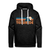 Premium Telluride, Colorado Hoodie - Retro Mountain Premium Men's Telluride Sweatshirt / Hoodie - charcoal grey