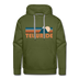 Premium Telluride, Colorado Hoodie - Retro Mountain Premium Men's Telluride Sweatshirt / Hoodie - olive green
