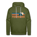 Premium Tennessee Hoodie - Retro Mountain Premium Men's Tennessee Sweatshirt / Hoodie - olive green