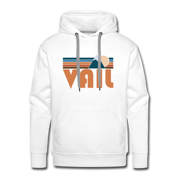 Premium Vail, Colorado Hoodie - Retro Mountain Premium Men's Vail Sweatshirt / Hoodie - white