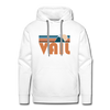 Premium Vail, Colorado Hoodie - Retro Mountain Premium Men's Vail Sweatshirt / Hoodie - white