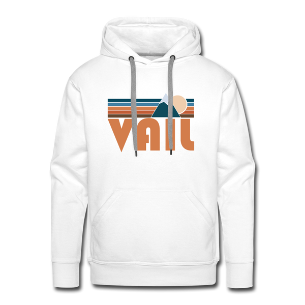 Premium Vail, Colorado Hoodie - Retro Mountain Premium Men's Vail Sweatshirt / Hoodie - white