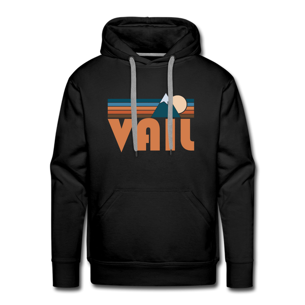 Premium Vail, Colorado Hoodie - Retro Mountain Premium Men's Vail Sweatshirt / Hoodie - black