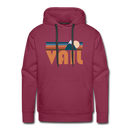 Premium Vail, Colorado Hoodie - Retro Mountain Premium Men's Vail Sweatshirt / Hoodie - burgundy