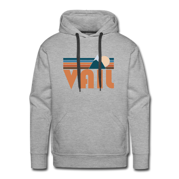 Premium Vail, Colorado Hoodie - Retro Mountain Premium Men's Vail Sweatshirt / Hoodie - heather grey