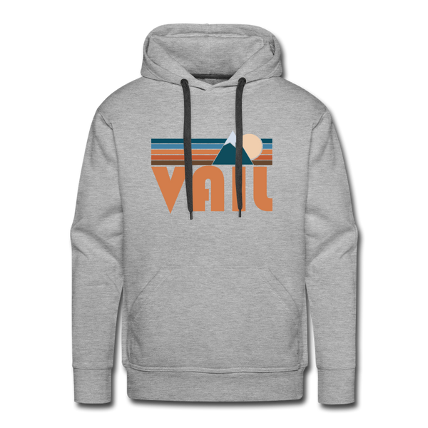 Premium Vail, Colorado Hoodie - Retro Mountain Premium Men's Vail Sweatshirt / Hoodie - heather grey