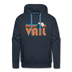 Premium Vail, Colorado Hoodie - Retro Mountain Premium Men's Vail Sweatshirt / Hoodie - navy