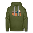Premium Vail, Colorado Hoodie - Retro Mountain Premium Men's Vail Sweatshirt / Hoodie - olive green
