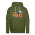 Premium Vail, Colorado Hoodie - Retro Mountain Premium Men's Vail Sweatshirt / Hoodie - olive green