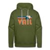 Premium Vail, Colorado Hoodie - Retro Mountain Premium Men's Vail Sweatshirt / Hoodie - olive green