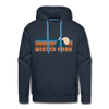 Premium Winter Park, Colorado Hoodie - Retro Mountain Premium Men's Winter Park Sweatshirt / Hoodie - navy