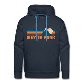 Premium Winter Park, Colorado Hoodie - Retro Mountain Premium Men's Winter Park Sweatshirt / Hoodie