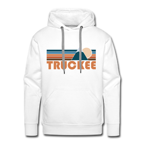 Premium Truckee, California Hoodie - Retro Mountain Premium Men's Truckee Sweatshirt / Hoodie - white