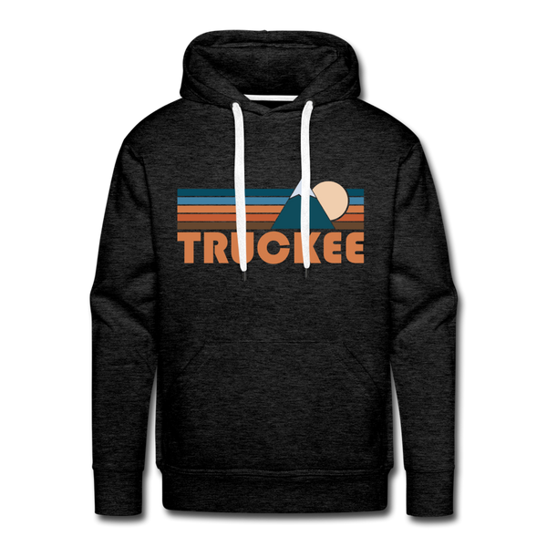 Premium Truckee, California Hoodie - Retro Mountain Premium Men's Truckee Sweatshirt / Hoodie - charcoal grey