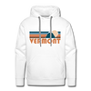 Premium Vermont Hoodie - Retro Mountain Premium Men's Vermont Sweatshirt / Hoodie - white