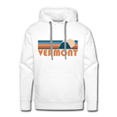 Premium Vermont Hoodie - Retro Mountain Premium Men's Vermont Sweatshirt / Hoodie - white