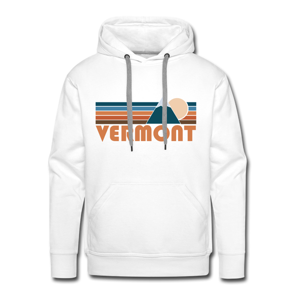 Premium Vermont Hoodie - Retro Mountain Premium Men's Vermont Sweatshirt / Hoodie - white