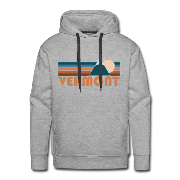 Premium Vermont Hoodie - Retro Mountain Premium Men's Vermont Sweatshirt / Hoodie - heather grey