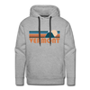 Premium Vermont Hoodie - Retro Mountain Premium Men's Vermont Sweatshirt / Hoodie - heather grey
