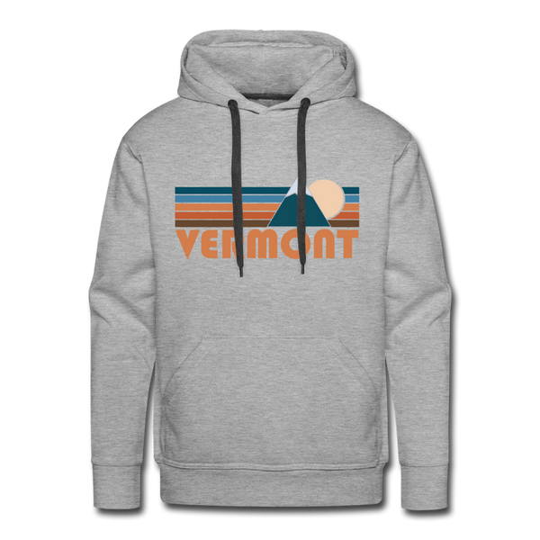 Premium Vermont Hoodie - Retro Mountain Premium Men's Vermont Sweatshirt / Hoodie - heather grey