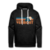 Premium Vermont Hoodie - Retro Mountain Premium Men's Vermont Sweatshirt / Hoodie - charcoal grey