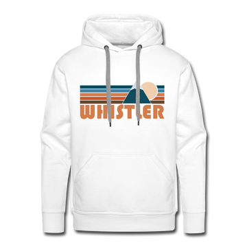 Premium Whistler, Canada Hoodie - Retro Mountain Premium Men's Whistler Sweatshirt / Hoodie - white