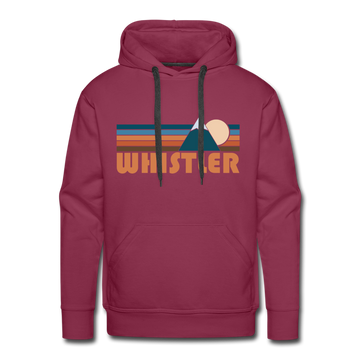 Premium Whistler, Canada Hoodie - Retro Mountain Premium Men's Whistler Sweatshirt / Hoodie - burgundy