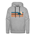 Premium Whistler, Canada Hoodie - Retro Mountain Premium Men's Whistler Sweatshirt / Hoodie - heather grey