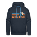 Premium Whistler, Canada Hoodie - Retro Mountain Premium Men's Whistler Sweatshirt / Hoodie - navy