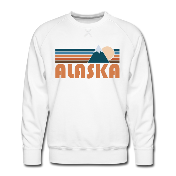 Premium Alaska Sweatshirt - Retro Mountain Premium Men's Alaska Sweatshirt - white