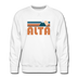 Premium Alta, Utah Sweatshirt - Retro Mountain Premium Men's Alta Sweatshirt - white