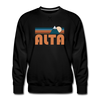 Premium Alta, Utah Sweatshirt - Retro Mountain Premium Men's Alta Sweatshirt - black