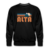 Premium Alta, Utah Sweatshirt - Retro Mountain Premium Men's Alta Sweatshirt - black