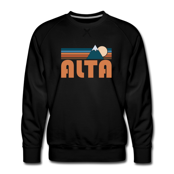 Premium Alta, Utah Sweatshirt - Retro Mountain Premium Men's Alta Sweatshirt - black